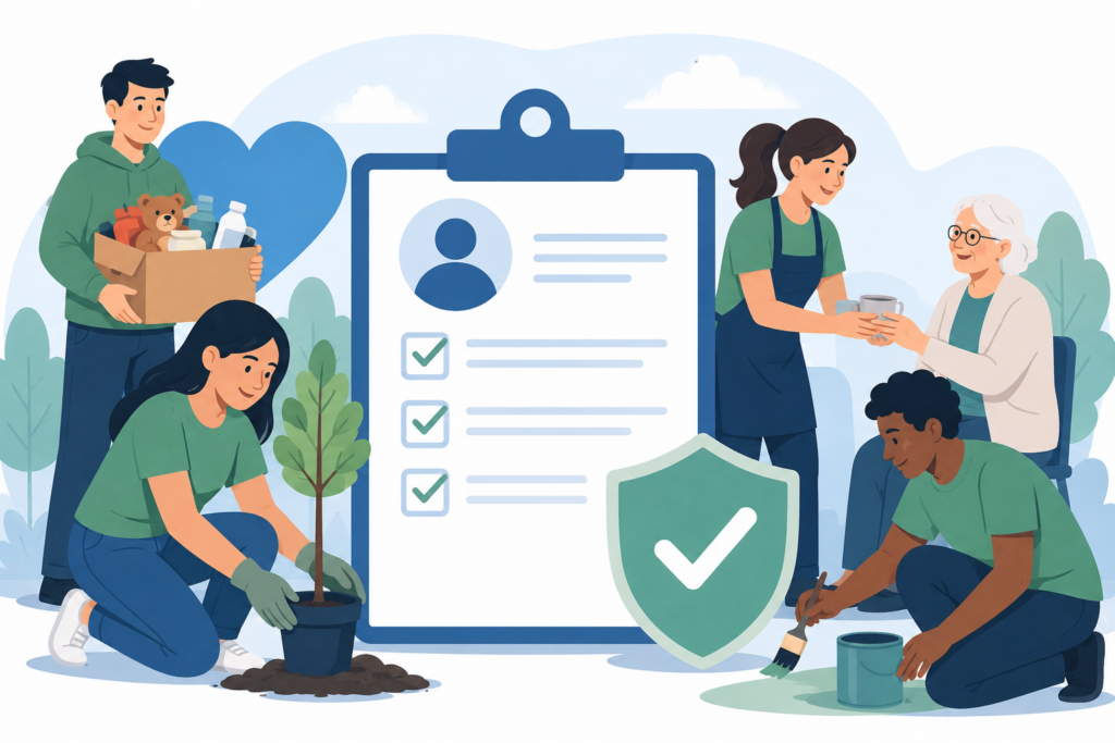 DBS check for volunteers guide showing the four levels of DBS certificate